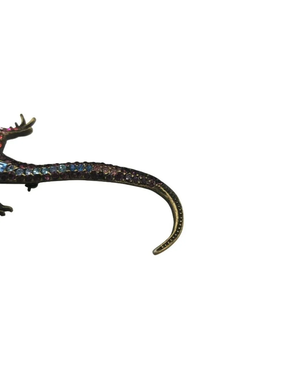 Jay Strongwater Lizard Salamander Pink Blue Swarovski Crystal Stones Brooch Pin